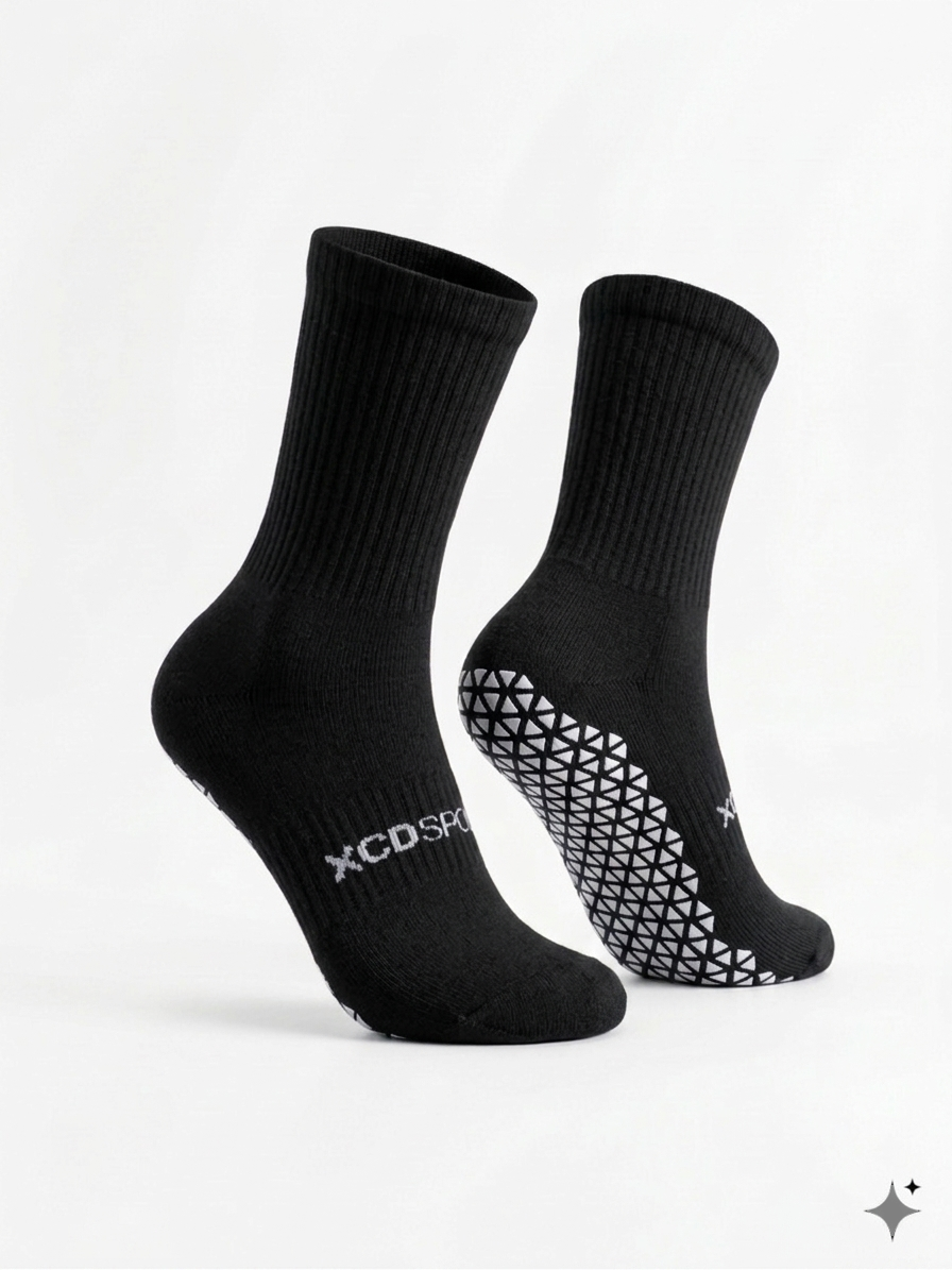 Black Crew Grip Socks - 3 Pack