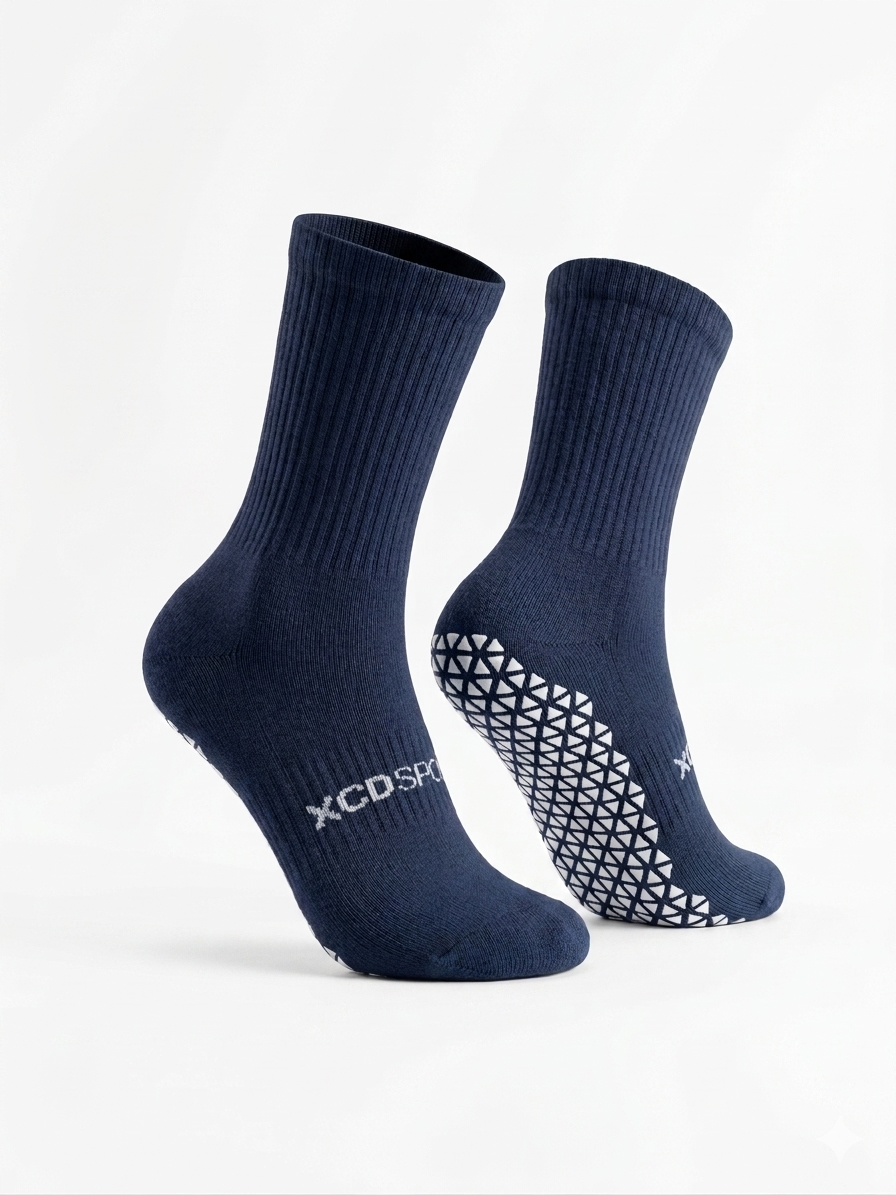 Navy Crew Grip Socks - 3 Pack