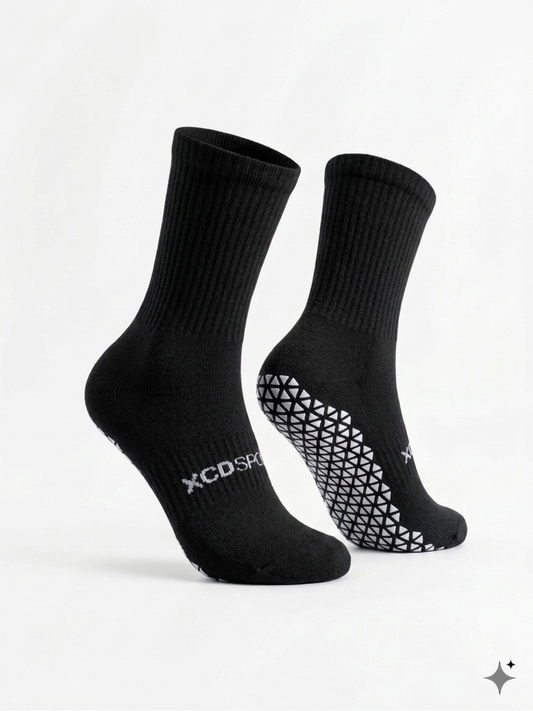 Black Crew Grip Socks - 3 Pack